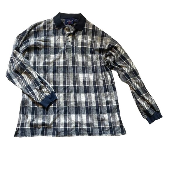 Nino Cerruti Polo Shirt Sweater Men's Size Large Multicolor Plaid Sports Casual - Picture 1 of 5